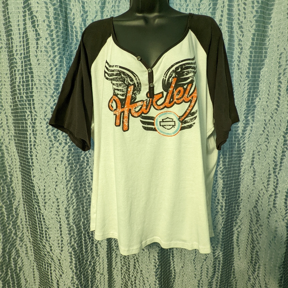 HarleyDavidson 3/4 sleeves pullover shirt
